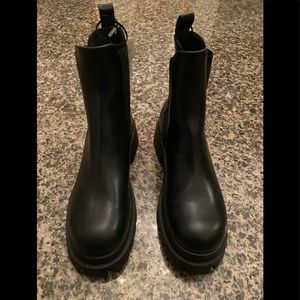 Brand New Black Leather Zara Boots